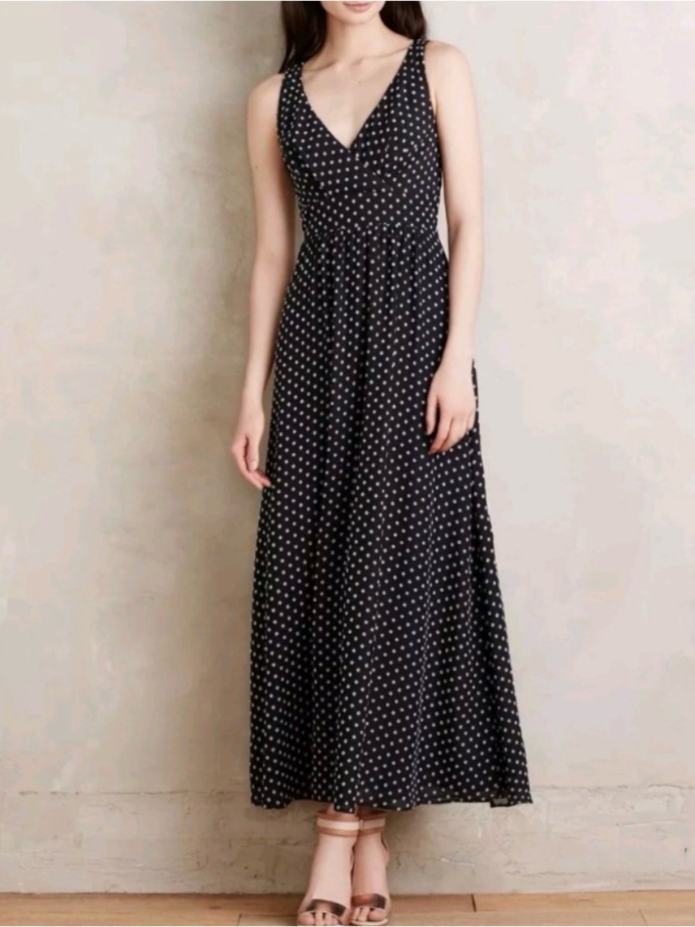 Anthropologie Eva Franco Clipdot Maxi Dress Size 6
